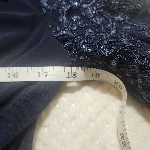 Alex Evenings Navy Blue Cocktail Dress with Lace & Sequin Detail – Size 12 - Picture 8 of 9